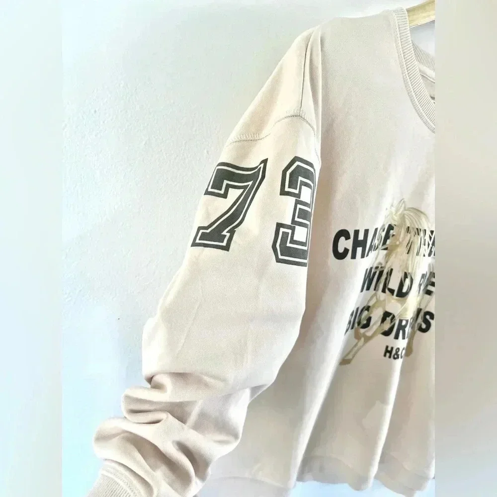 Hammill & Co Cream Rodeo Crewneck‎ Sweatshirt Size Medium, NWT